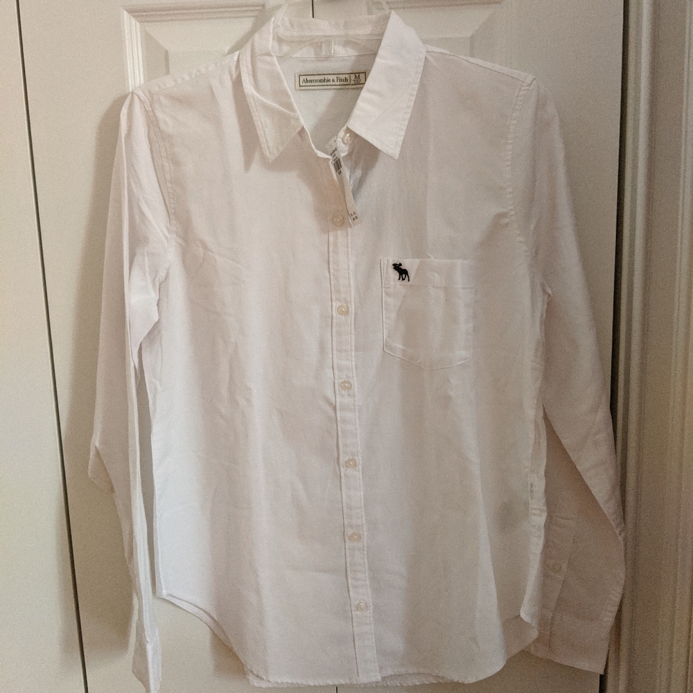 A&F White Button Down Shirt